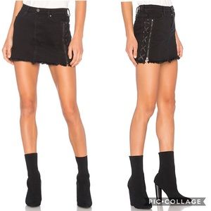 BLANKNYC Denim Lace Up Skirt Size 27 NWOT